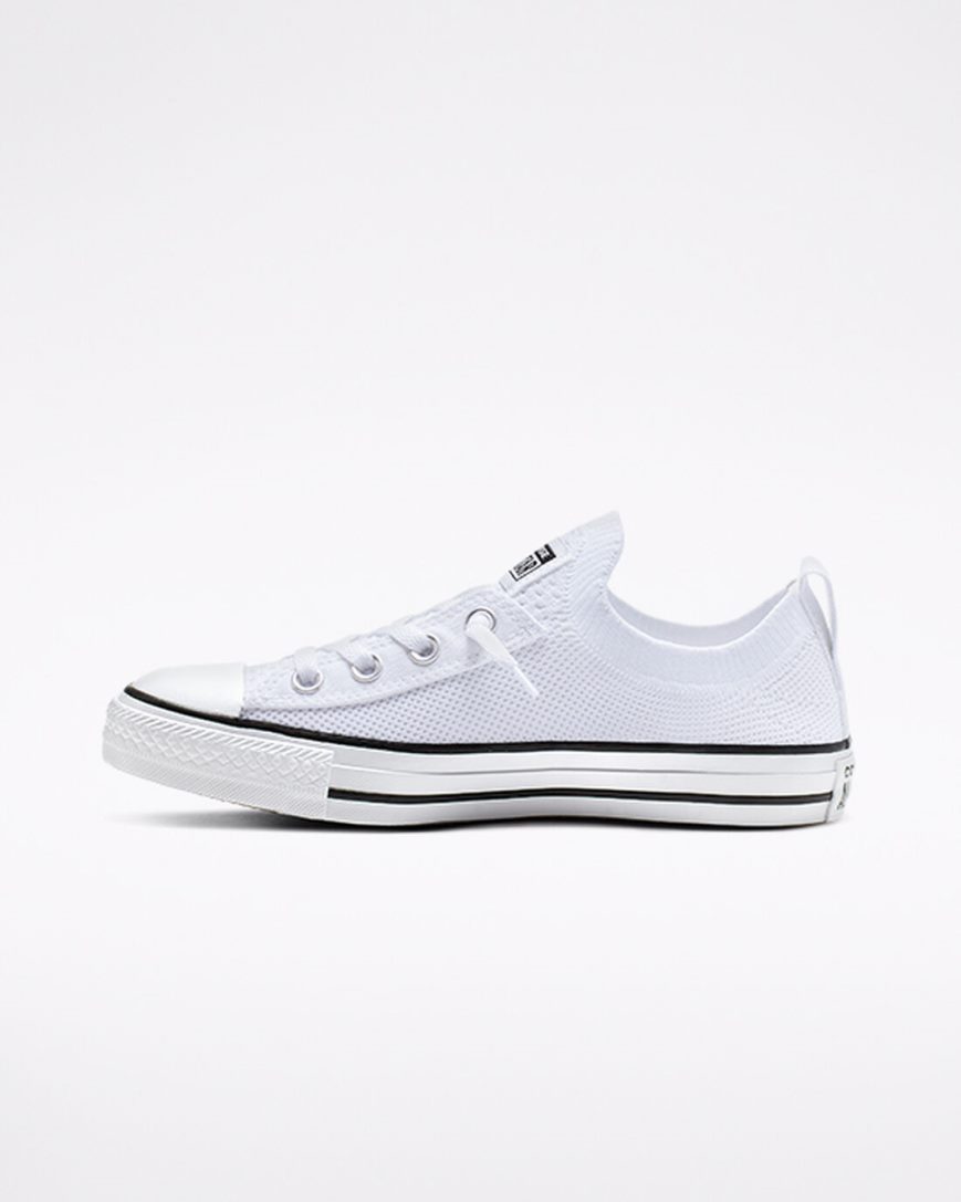 Tenisi Dama Converse Chuck Taylor All Star Shoreline Knit Slip Albi Negrii Albi | RO DTVZA871